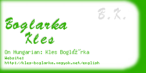 boglarka kles business card